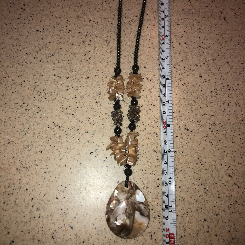 Stone And Shell Statement Necklace - image 2